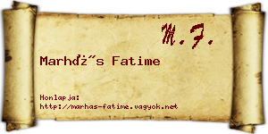 Marhás Fatime névjegykártya